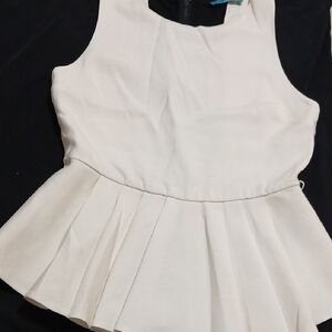Alice + Olivia Black and‎ White Sleeveless Peplum Tank Top